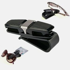 Universal Car Sun Visor Glasses Clip Carbon Fiber Sunglasses Card Holder New